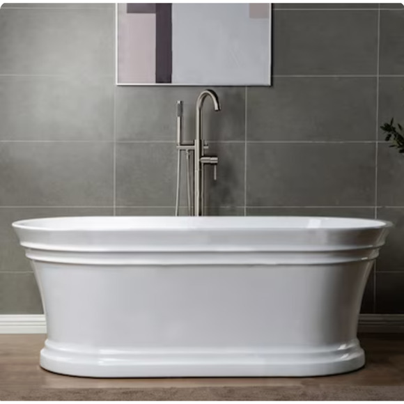 WOODBRIDGE F0001BN Freestanding Tub Filler with Hand Shower Brushed Nickel - Picture 1 of 8